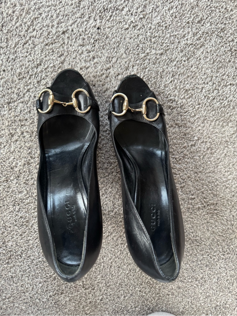 Gucci Black Pumps with Gold Horsebit Accent - Picture 3 of 4